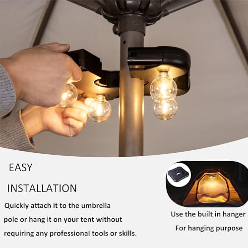 Battery Operated Patio LED Umbrella Light with G40 Bulbs