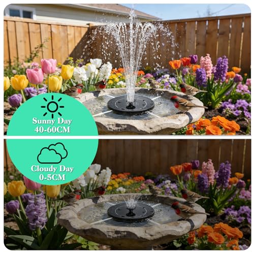 Solar Fountain for Bird Bath 3.5W Solar Powered Water Fountain Pump