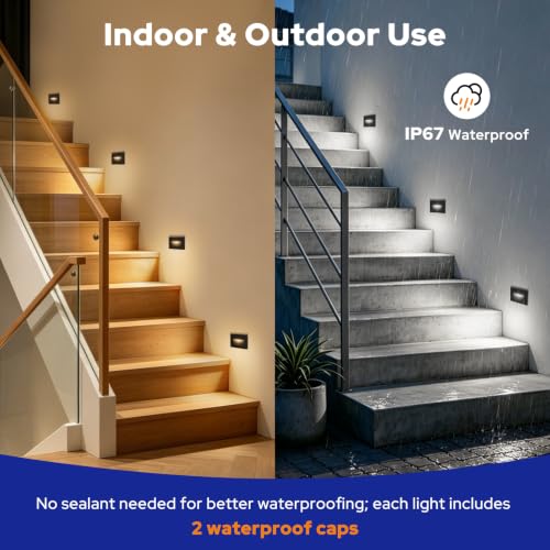 120V Hardwired Dimmable LED Stair Lights for Standard Gang Box (12 Count)