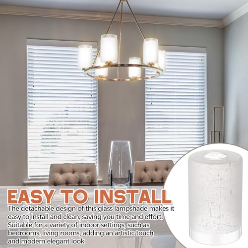 3 Pack White Linen Frosted Glass Lamp Shade 1 (3 Count)