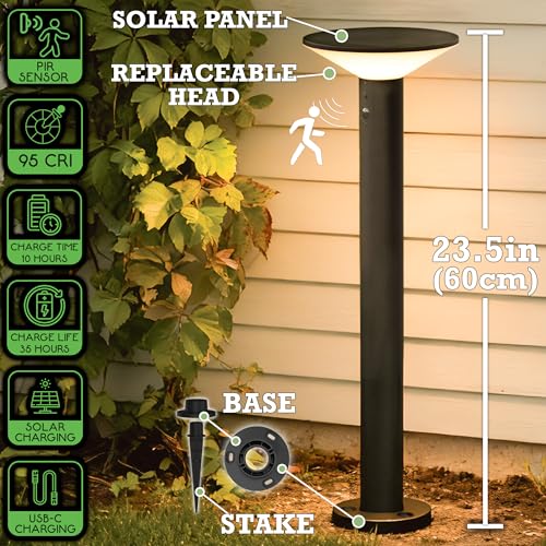 Premium Solar Pathway Lights Outdoor (2 Count)
