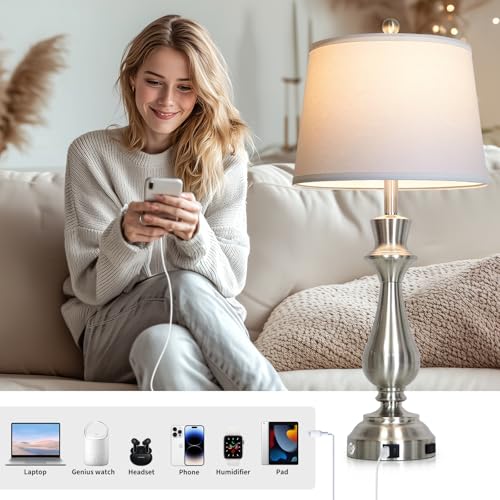 Modern Silver Table Lamp for Living Room