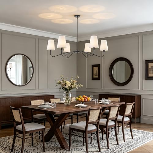 47'' Oversized Farmhouse Chandelier with Shades