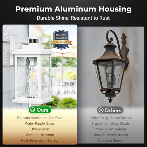 Large Adjustable Sensitivity Motion Sensor Exterior Porch Lights