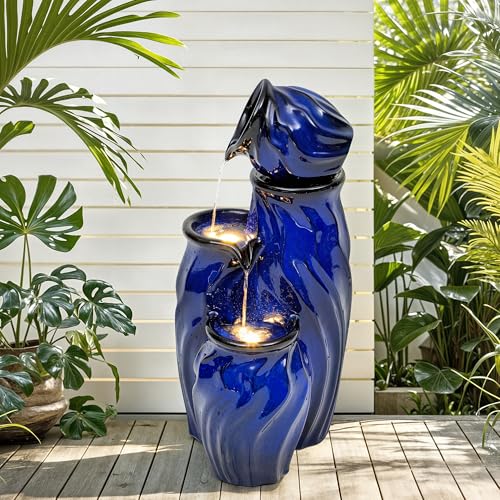 29" Ceramic Water Fountain Outdoor