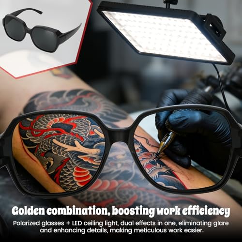 Polarized Tattoo Light with 288 LEDs & 4 Color Temp Modes