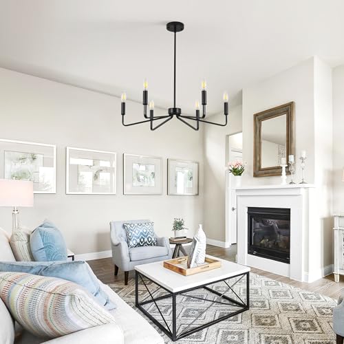 6 Light Black Farmhouse Chandelier