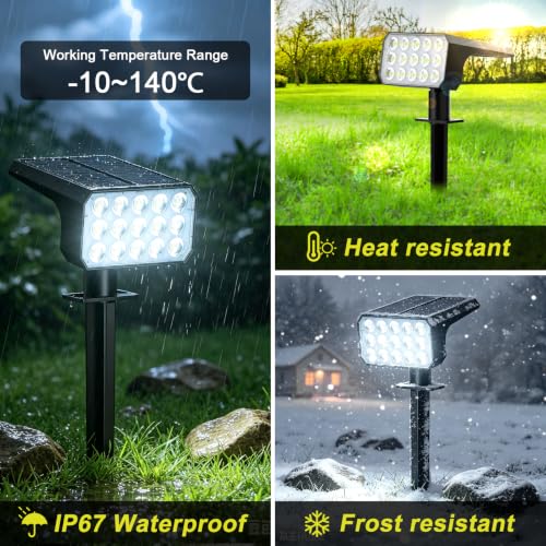Solar Spot Lights Outdoor Waterproof IP67 (6 Count)