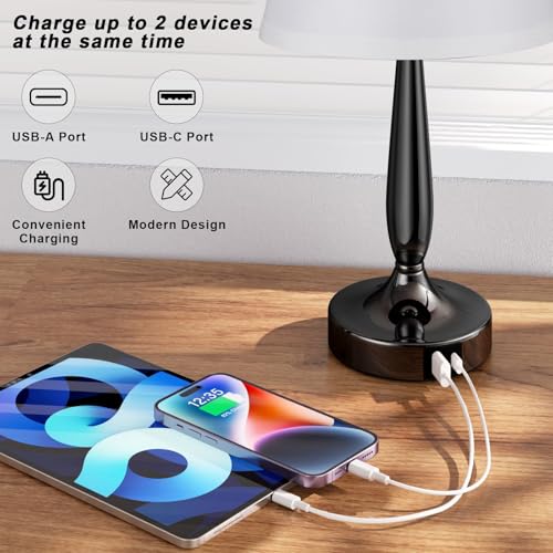 Touch Bedside Lamps for Bedroom Set (2 Count)