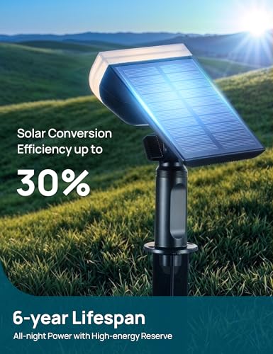 Solar Lights Outdoor Waterproof LED Spotlights Warm White 6 Pack (6 Count)