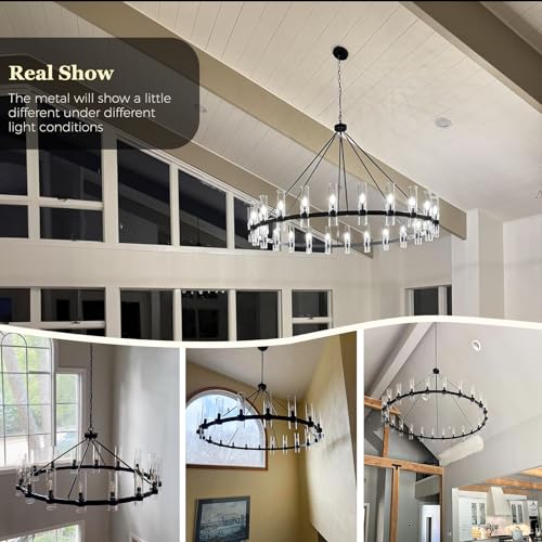 Black Wagon Wheel Chandelier