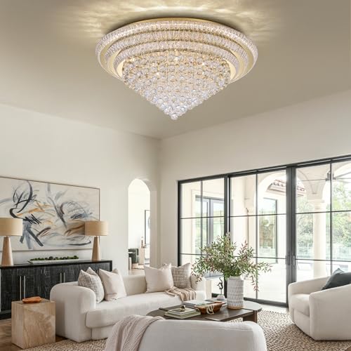 40" Gold Crystal Chandeliers