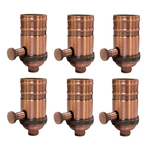Vintage Turn Knob Dimmer Lamp Socket for Incandescent LED Bulbs (6 Count)