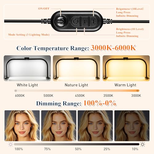 Half Moon Nail Light for Desk with Soldering Clips & Phone Holder (5 Count)