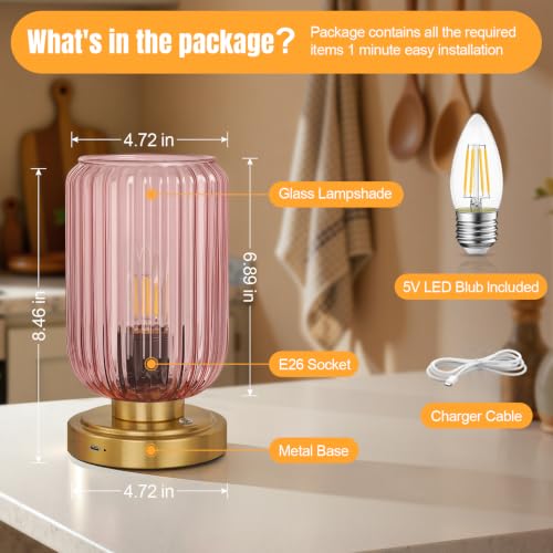 Cordless Table Lamp for Bedroom