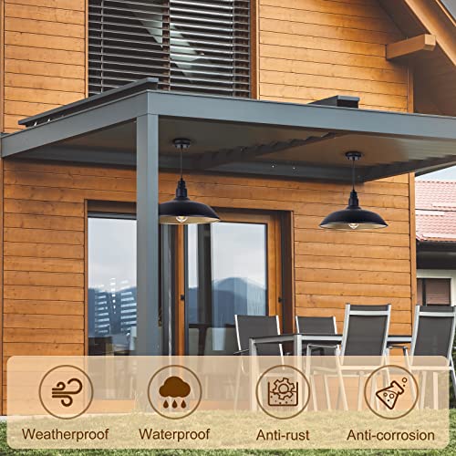 Farmhouse Pendant Light with 16 Inch Dome for Outdoor and Indoor Use