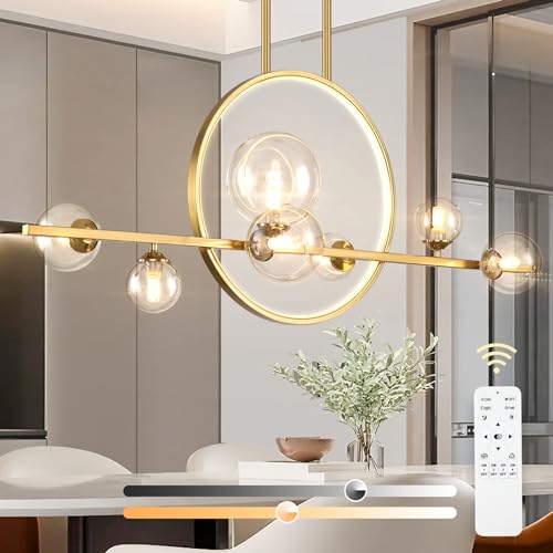 Modern 7 Light Gold Kitchen Island Light for Dining Room