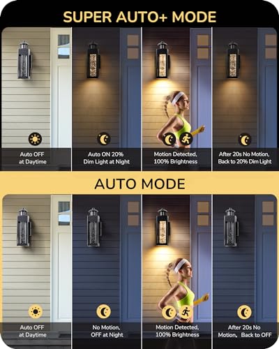 Motion Sensor Dusk to Dawn Outdoor Wall Lights