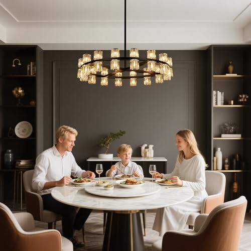 32 Light Black Crystal Chandelier