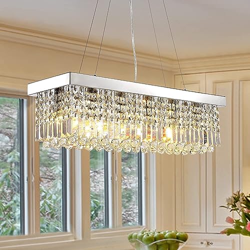 6 Light Modern Crystal Chandelier for Dining Room