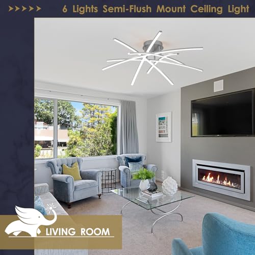 Semi Flush Mount Ceiling Light (6 Count)