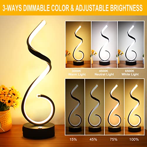Modern Spiral LED Table Lamp for Bedroom