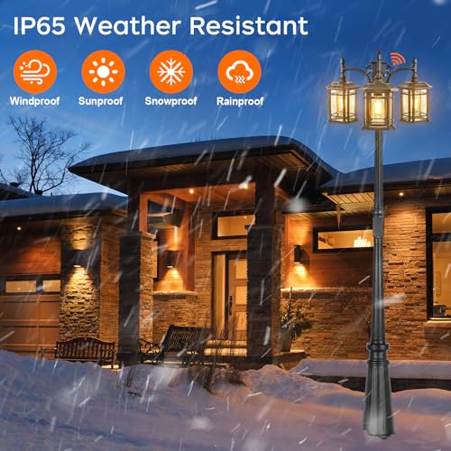 Dusk to Dawn Outdoor Lamp Post Lights with GFCI Outlet (3 Count)