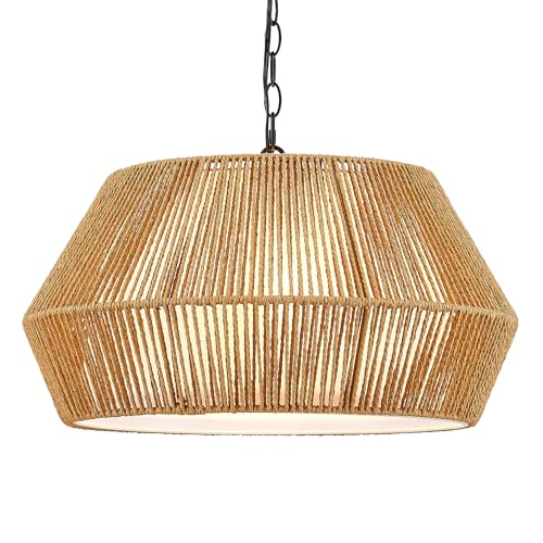 Large 4 Lights 20" Rattan Chandelier