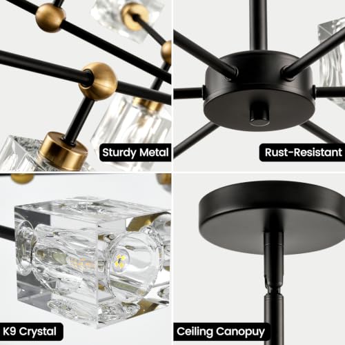 Sputnik Crystal Chandelier with 12
