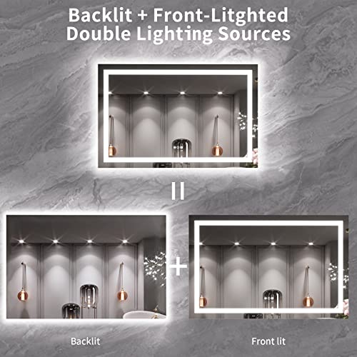 55X36 LED Bathroom Mirror with Lights
