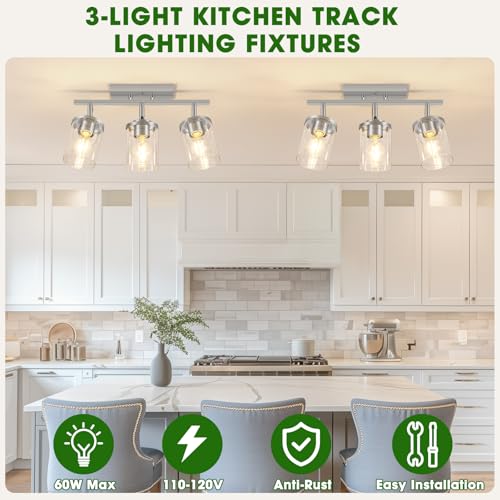 3 Lights Kitchen Light Fixtures Ceiling Mount