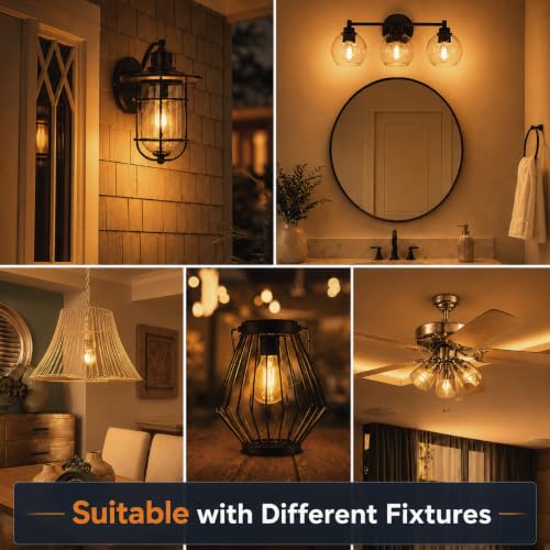 A19 Vintage Dimmable LED Light Bulbs (6 Count)