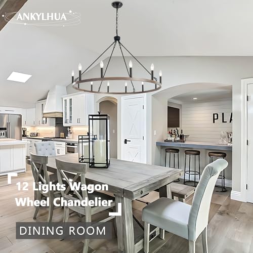 38" Wagon Wheel Chandelier