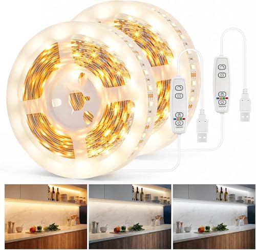 6.6FT Tunable White LED Strip Lights 2Pack (Warm White&Cool White / 6.6 FT 2 Pack)
