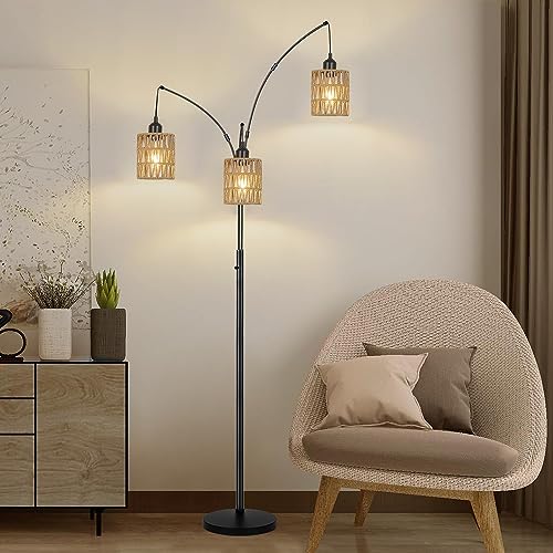 3 Pack Rattan Lamp Shade Small Boho Shades Replacement (3 Count)