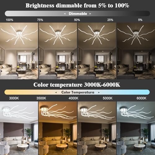 Modern Led Ceiling Light Fixture Dimmable Dining Room Light Fixture Ceiling Luxury Kitchen Light Fixture 8