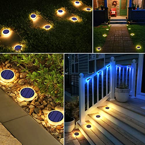 Solar Step Dock Deck Stair Stick on Lights for Outside Solar Powered (4 Count)