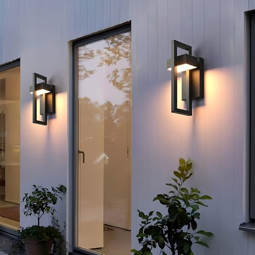Outdoor Wall Lights Modern LED Exterior Lighting Fixtures (2 Count)