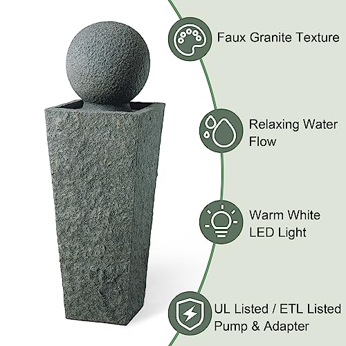 Outdoor Water Fountain with LED Light