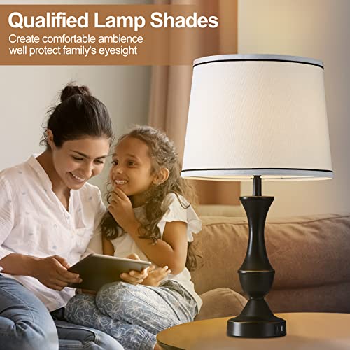 White Bedside Lamp Shades Set of 2 Replacement (2 Count)