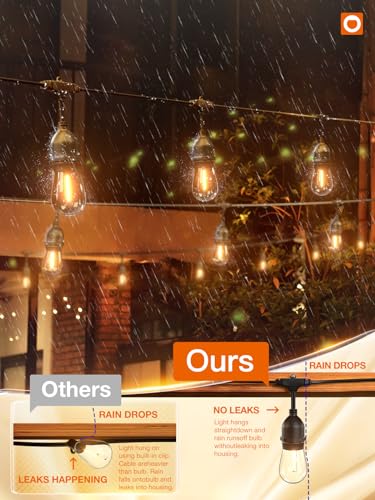 LED Outdoor String Lights 24FT Edison Vintage Weatherproof ETL (24 Foot)