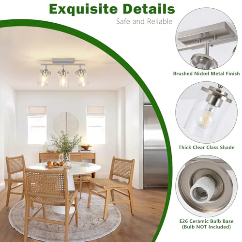 3 Lights Kitchen Light Fixtures Ceiling Mount