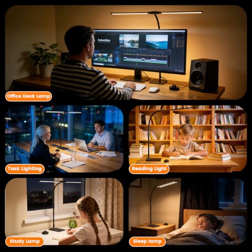 Desk Lamp for Home Office (Black)