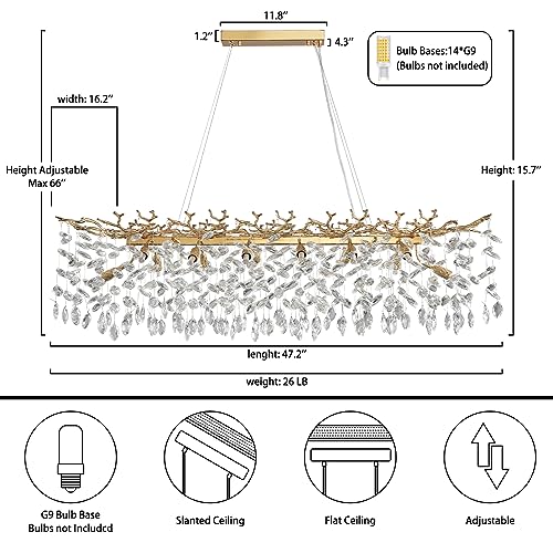 47.2" Modern Crystal Chandelier