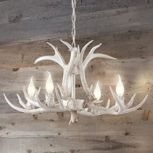 Eldora 4 Light Resin Antler Chandelier 26"