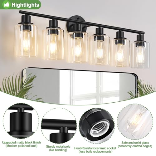 6 Light Bathroom Light Fixtures (6 Count)