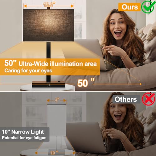 21" Touch Bedside lamps with 2 USB & AC Outlets (2 Count)