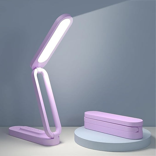 LED Desk Lamp for Office Home & Battery Operated Lamp Rechargeable Lamp Foldable & Portable Light, LED Desk Light Strip, 3 Brightness Dimmable Small Desk Lamp Wireless Reading Lamp - Aura Lighting