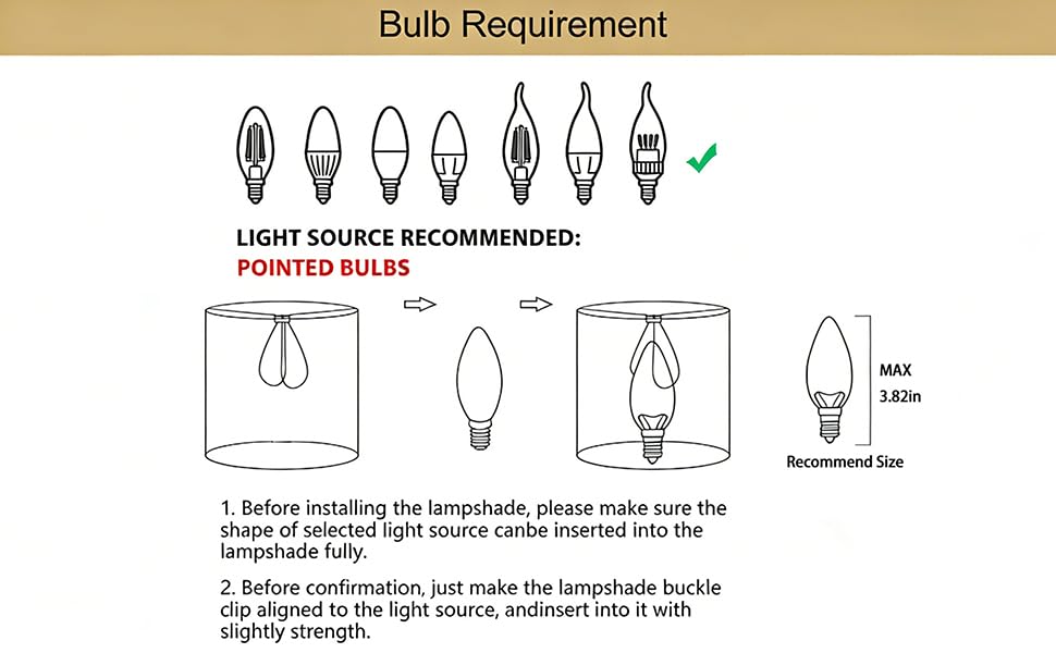 3 PCS Chandelier Lamp Shades (3 Count)
