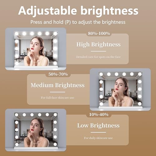 Vanity Mirror with Lights Lighted Makeup Mirror with Dimmable LED Bulbs